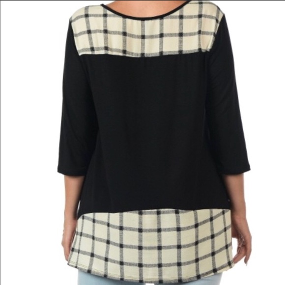 Navy Block Checkered Top - Picture 4 of 4